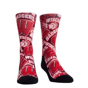 Rock Em Socks Wisconsin Badgers Logo Youth Crew
